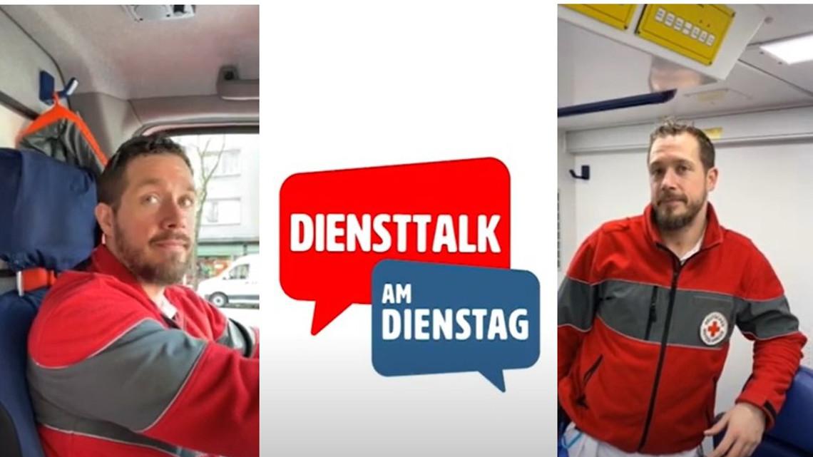 Lerne unseren Rettungsdienst bei Dienstalk am Dienstag kennen: unser Azubi zum Notfallsanitäter zeigt seinen Arbeitsplatz und berichtet über seine Arbeit und Ausbildung beim DRK-Düsseldorf